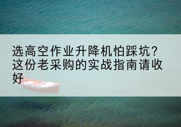 雅安高空作业升降机厂家推荐-选高空作业升降机怕踩坑？这份老采购的实战指南请收好