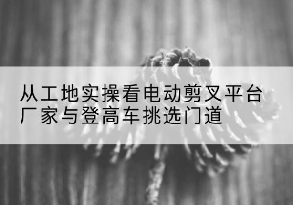 雅安电动剪叉升降平台厂家-从工地实操看电动剪叉平台厂家与登高车挑选门道